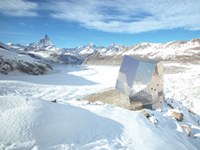 Glittering mountain hut in the Monte Rosa massif