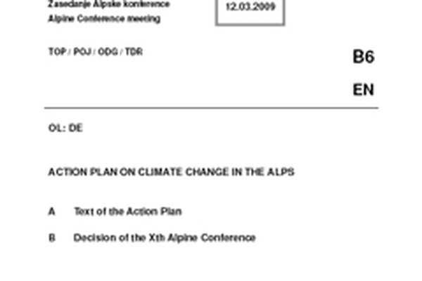 Action Plan on Climate Change in the Alps