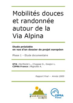 Mobilité douce et randonnée autour de la Via Alpina - Phase 1