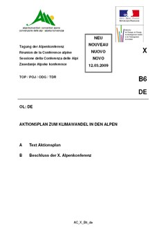 Plan d’action sur le changement Climatique dans les Alpes