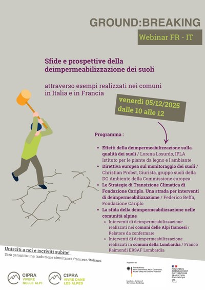 Sfide e prospettive della deimpermeabilizzazione dei suoli attraverso esempi realizzati nei comuni in Italia e in Francia – Webinar