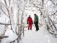 Coni di ghiaccio e innevamento a fune