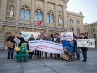 Naturraum statt Energieindustrie: Kundgebung mit Hörnern und Wanderschuhen für intakte Berggebiete