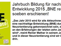 Jahrbuch Bildung für nachhaltige Entwicklung 2015 "BNE reloaded" soeben erschienen!
