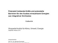 Treibende Kräfte und potenzielle Barrieren für den Ausbau erneuerbarer Energien aus integrativer Sichtweise