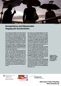AdaptAlp - Naturgefahren und Klimawandel: Umgang mit Unsicherheiten