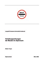 Verteilungswirkungen der Mauten im Alpenraum (Učinki porazdelitve cestnin na območju Alp)